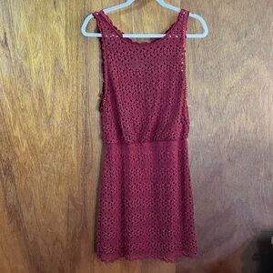 FREE PEOPLE Red Crochet Dress Sz S